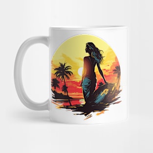 Girls surf better, summer surfing, sunset hunting v2 Mug